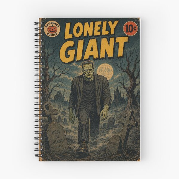 Item preview, Vintage Halloween Cover Art: Frankenstein's Monster Moonlit Graveyard designed and sold by bapupa.