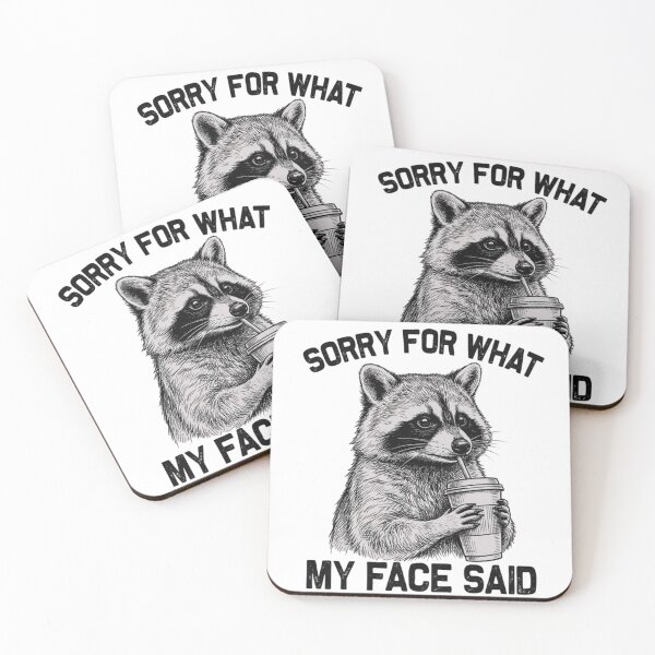 Item preview, Sorry For What My Face Said Raccoon Drinking Coffee Funny Vintage Graphic designed and sold by JossDesign15.