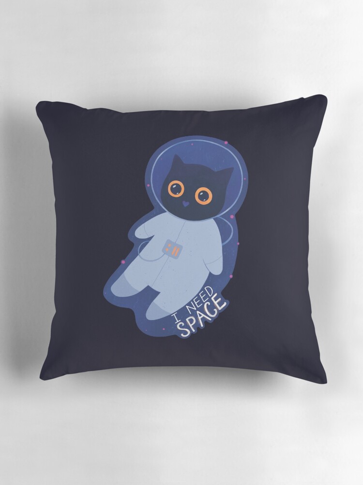 Thumbnail 3 of 4, Pillow, Introvert Cat designed and sold by MoonInk-Studio.