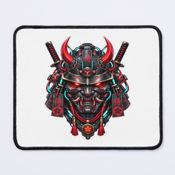 Item preview, Cyberpunk Cybernetic Oni Ronin Mask Art designed and sold by RiteshCenter .