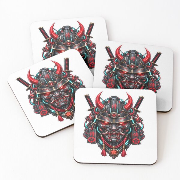 Item preview, Cyberpunk Cybernetic Oni Ronin Mask Art designed and sold by RiteshCenter .