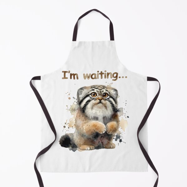 Item preview, Funny Impatient Pallas Cat I'm Waiting Watercolor designed and sold by PawtopiaArt.