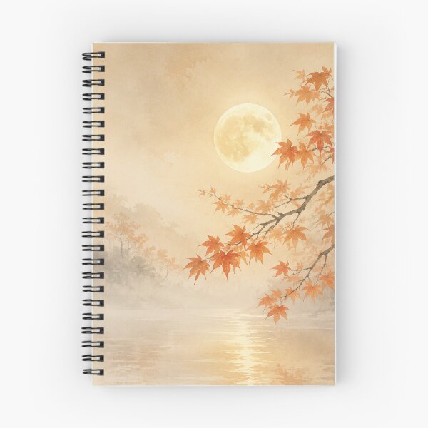 Item preview, Quiet Moon Through Autumn Mist Poster | Japanese Autumn Moon Wall Art designed and sold by LuminaKage.