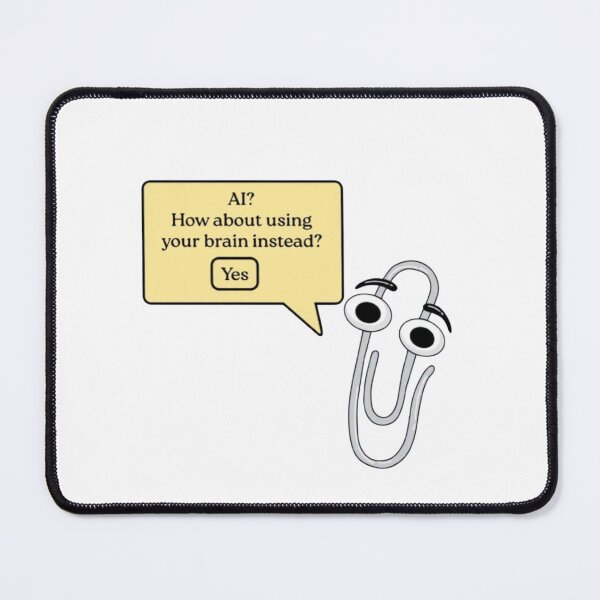 Item preview, AI How About Using Your Brain Instead Funny Clippy Nostalgia Graphic designed and sold by JossDesign15.