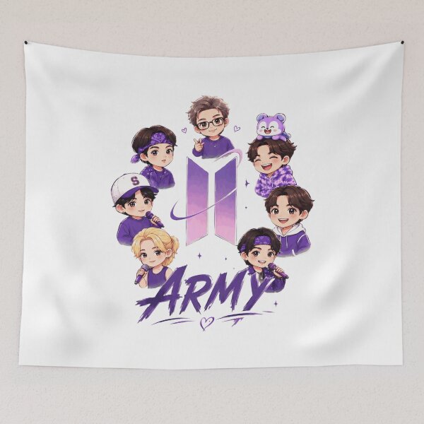 Item preview, Cute Chibi Kpop Fan Group Purple Heart designed and sold by MichaelMo52883.
