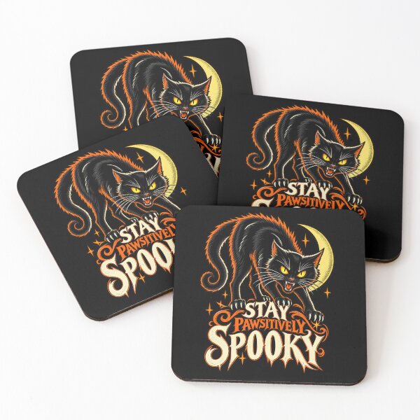 Item preview, Stay Pawsitively Spooky – Black Cat designed and sold by Pandaburba.