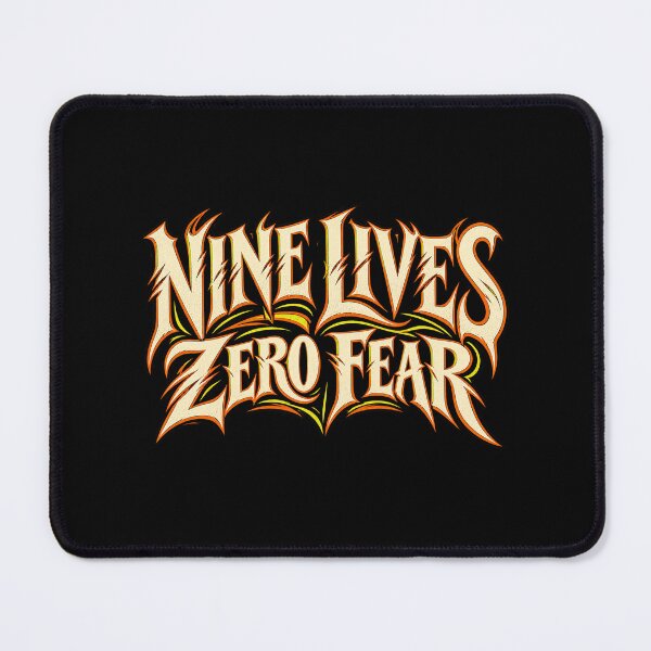 Item preview, Nine Lives Zero Fear – Spooky Cat Quote designed and sold by Pandaburba.
