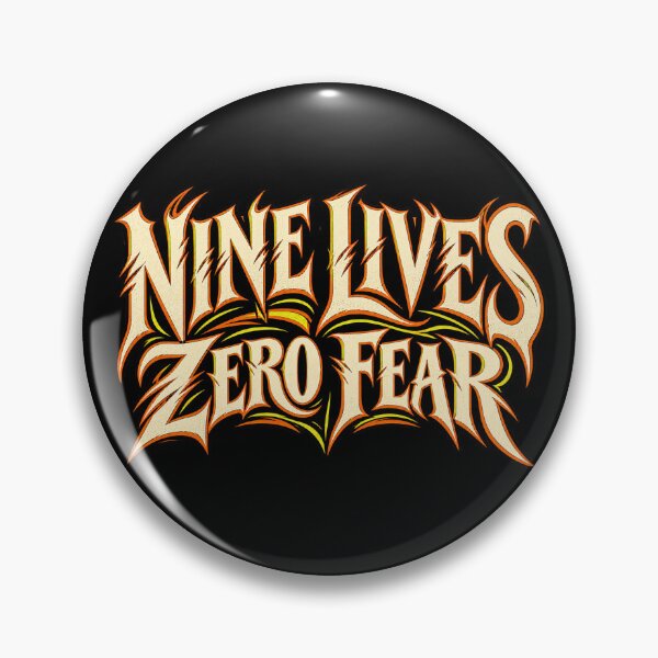 Item preview, Nine Lives Zero Fear – Spooky Cat Quote designed and sold by Pandaburba.