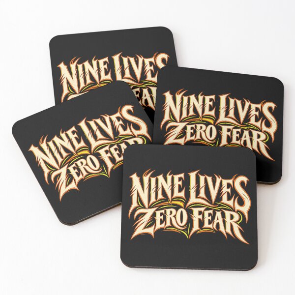 Item preview, Nine Lives Zero Fear – Spooky Cat Quote designed and sold by Pandaburba.