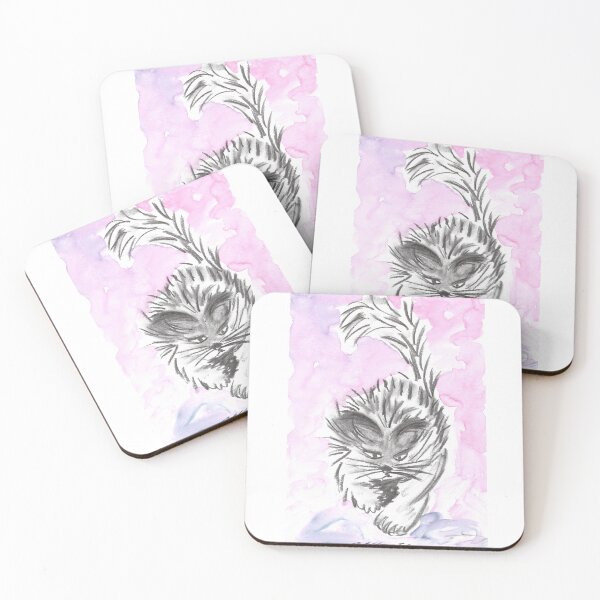 Item preview, Cat, Katze, A Fur-Ball on a Mission, Pink/Purple designed and sold by Anke‘s Bazaar.