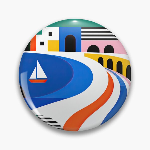 Item preview, Colorful abstract travel poster featuring mountains, sea, sailbo designed and sold by ckybe.