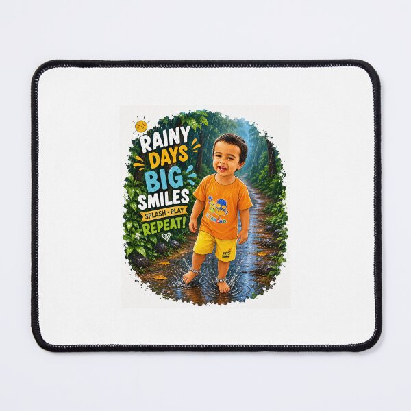 Item preview, Rainy Days Big Smiles T-Shirt – Cute Kids Rain Adventure, Splash Play & Happy Childhood designed and sold by vinothmech53.