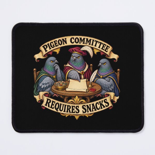 Item preview, Pigeon Committee Requires Snacks – Medieval Bird Humor designed and sold by czarnyfeniks.