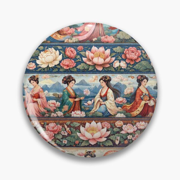 Item preview, Sea of women and lotus and peony blossoms designed and sold by Sigtrix.