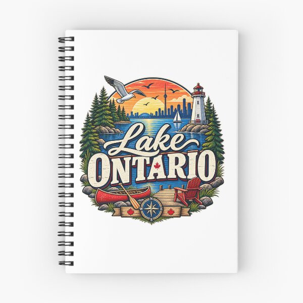 Item preview, Vintage Lake Ontario Canada Retro Travel Nature Design designed and sold by CreativeNest Prints.