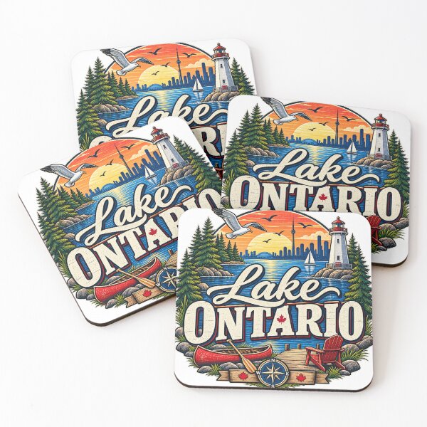 Item preview, Vintage Lake Ontario Canada Retro Travel Nature Design designed and sold by CreativeNest Prints.