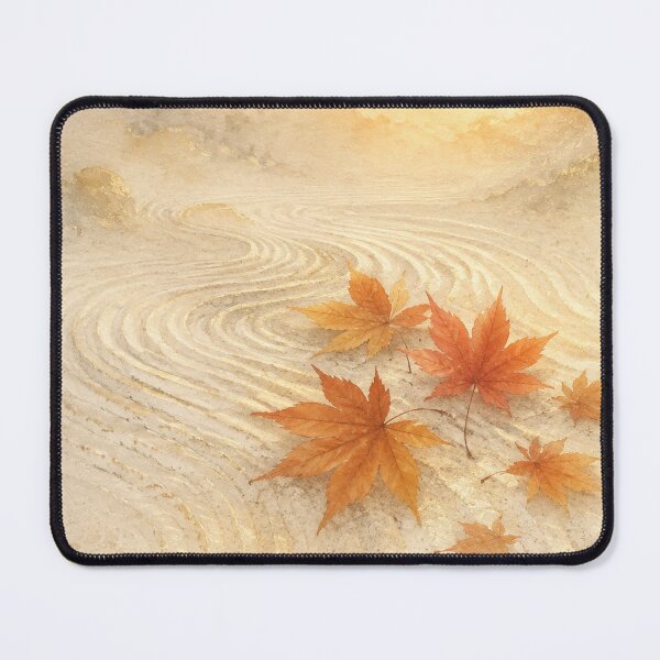 Item preview, Golden Dusk Over Raked Leaves Poster | Autumn Zen Garden Wall Art designed and sold by LuminaKage.