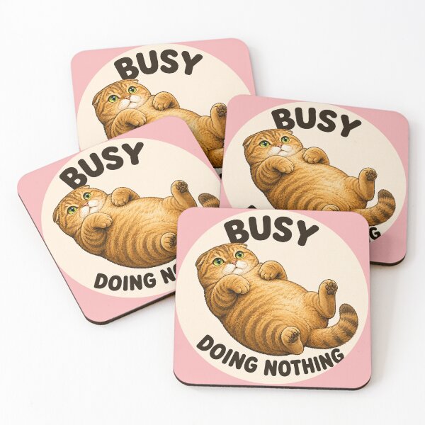 Item preview, Funny Lazy Scottish Fold Cat – Busy Doing Nothing designed and sold by NoodlesTheCat.