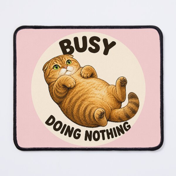 Item preview, Funny Lazy Scottish Fold Cat – Busy Doing Nothing designed and sold by NoodlesTheCat.