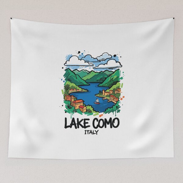 Item preview, Lámina artística de una villa panorámica en el lago Como, Italia. designed and sold by Merch by Das Design Studio.