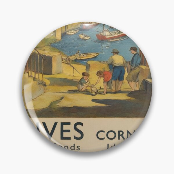 Item preview, St Ives Cornwall Original Custom Vintage Poster Wall Art Design Gift Pillow Home Soft Furnishing designed and sold by Cool Robot Bro..
