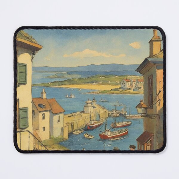 Item preview, St Ives Cornwall Original Custom Vintage Poster Wall Art Design Gift Pillow Home Soft Furnishing designed and sold by Cool Robot Bro..