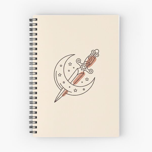 Item preview, Celestial Dagger and Crescent Moon - Minimalist Monoline Sticker designed and sold by MissoStudio.