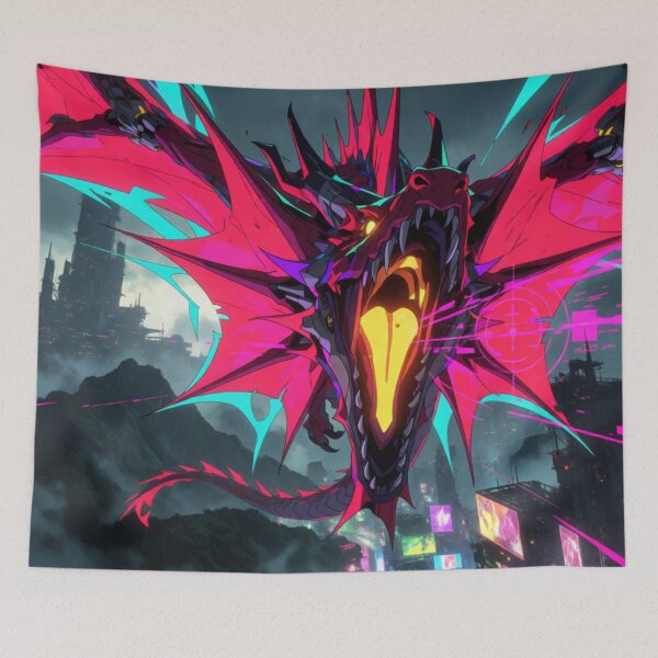 Item preview, Cyber Crimson Flight in the Neon Night designed and sold by SabaMirzique.