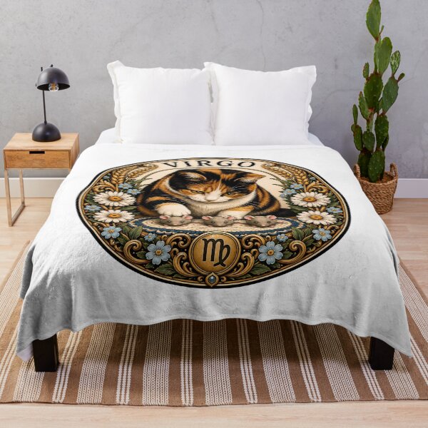 Item preview, Virgo Calico Cat Celestial Zodiac Wheat designed and sold by Old's Cool Cat Studio.