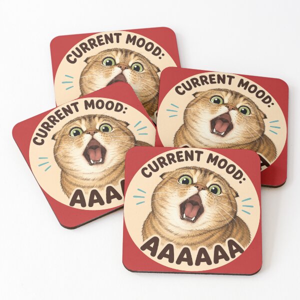 Item preview, Funny Scottish Fold Cat Meme – Overwhelmed Current Mood designed and sold by NoodlesTheCat.