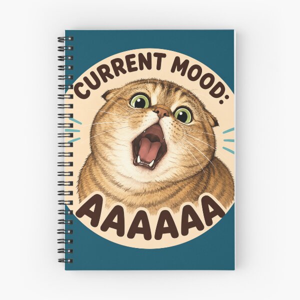 Item preview, Funny Scottish Fold Cat Meme – Overwhelmed Current Mood designed and sold by NoodlesTheCat.