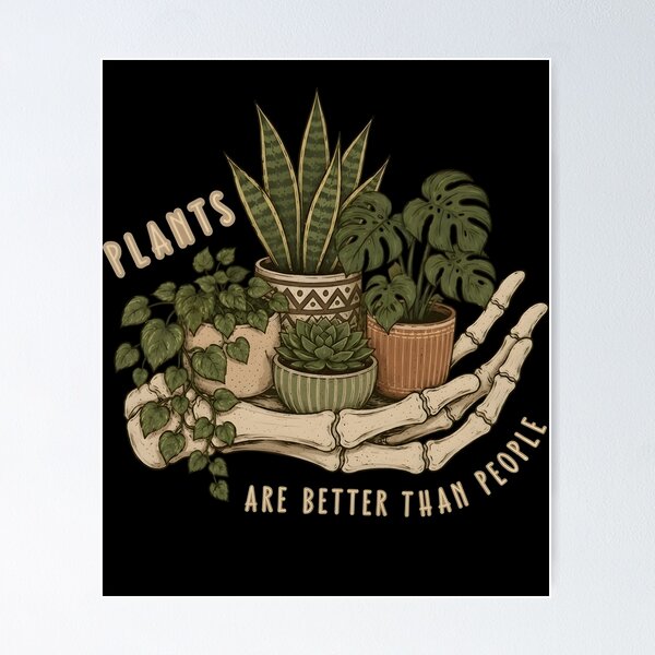 Item preview, Funny Plant Lover Skeleton Hand Houseplant Botanical Introvert Graphic designed and sold by ChristiPeta.