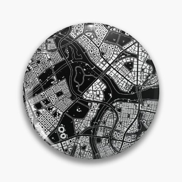 Item preview, Hand drawn city map white on black designed and sold by The Imperfect City.