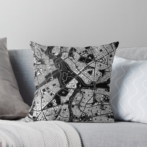 Item preview, Hand drawn city map white on black designed and sold by The Imperfect City.