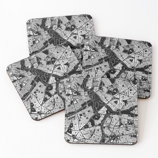 Item preview, Hand drawn city map white on black designed and sold by The Imperfect City.