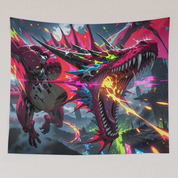Item preview, Cyber Crimson Flight in the Neon Night (V3) designed and sold by SabaMirzique.