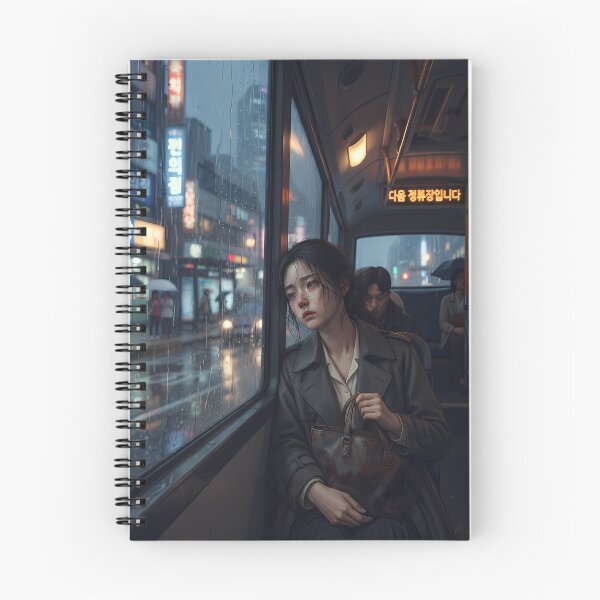 Item preview, Rainy Friday Evening Bus Ride in Seoul: Moody Commute Aesthetic, Lo-Fi City Rain  designed and sold by SOOstudio73.