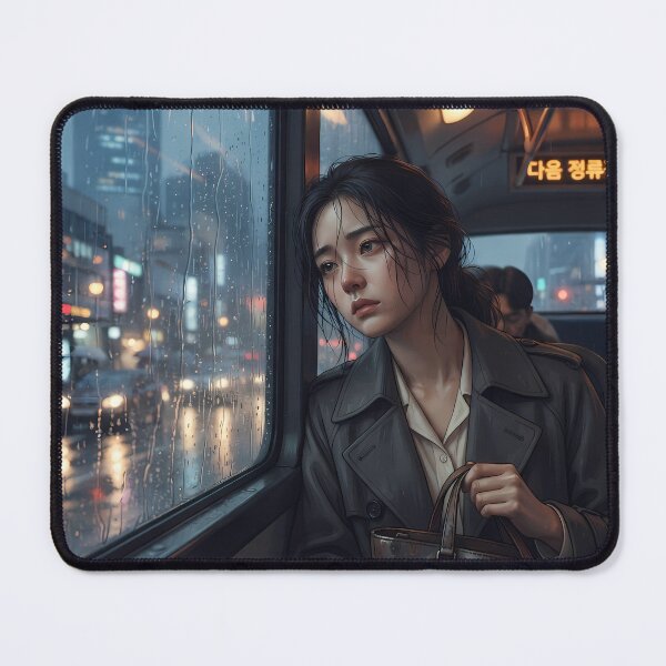 Item preview, Rainy Friday Evening Bus Ride in Seoul: Moody Commute Aesthetic, Lo-Fi City Rain  designed and sold by SOOstudio73.