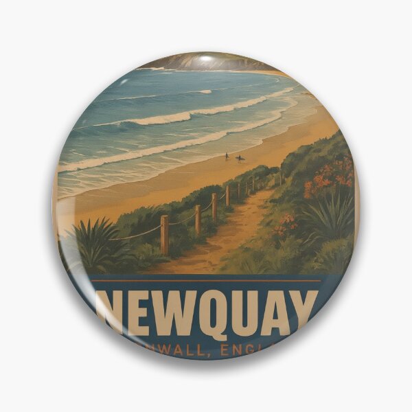 Item preview, Newquay Cornwall Original Custom Vintage Poster Wall Art Design Gift Pillow Home Soft Furnishing designed and sold by Cool Robot Bro..