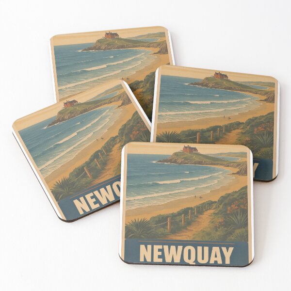 Item preview, Newquay Cornwall Original Custom Vintage Poster Wall Art Design Gift Pillow Home Soft Furnishing designed and sold by Cool Robot Bro..