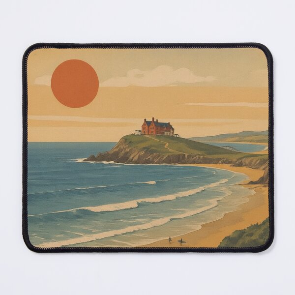 Item preview, Newquay Cornwall Original Custom Vintage Poster Wall Art Design Gift Pillow Home Soft Furnishing designed and sold by Cool Robot Bro..