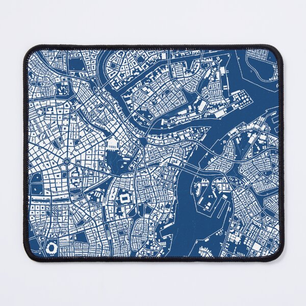 Item preview, Hand drawn city map white on blue designed and sold by The Imperfect City.