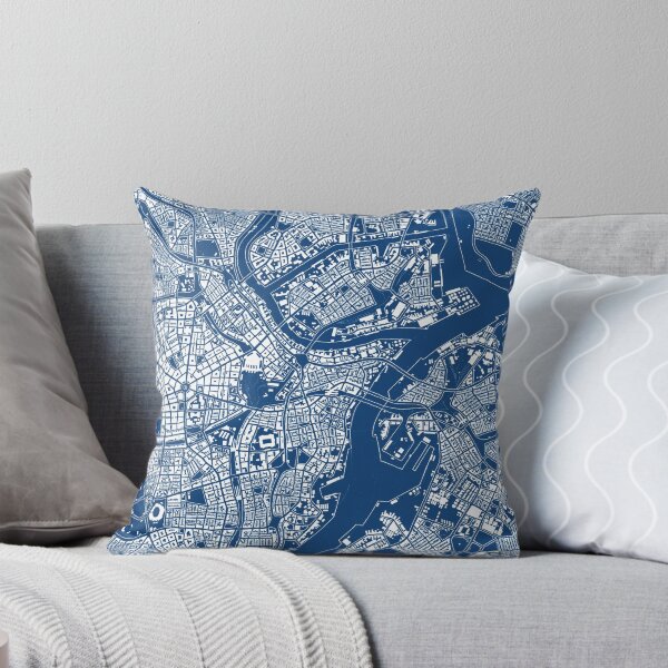 Item preview, Hand drawn city map white on blue designed and sold by The Imperfect City.