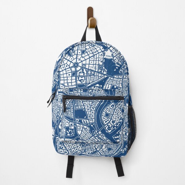 Item preview, Hand drawn city map white on blue designed and sold by The Imperfect City.