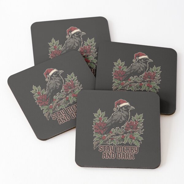 Item preview, Stay Merry and Dark - Crow wearing Santa Hat designed and sold by Steele-Art.