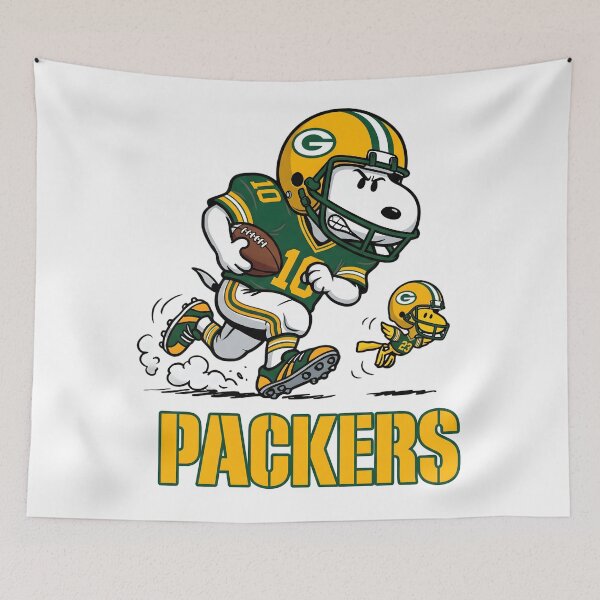 Item preview, Snoopy And Woodstock Green Bay Football Action Fan  designed and sold by DamianRoy88.