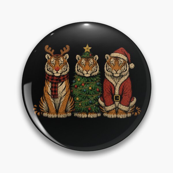 Item preview, Retro Christmas Tigers Trio Holiday Vintage Cat  designed and sold by Moizento.