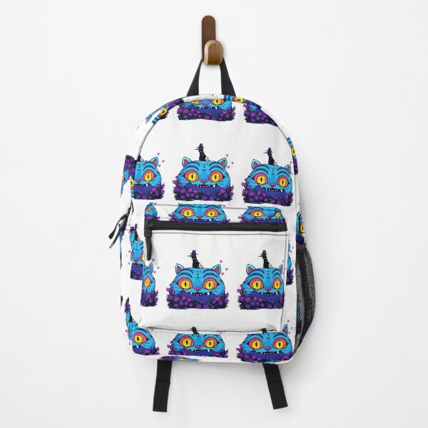 Item preview, Whimsical Blue Cat with Hat & Flowers designed and sold by MariaLoga71766.