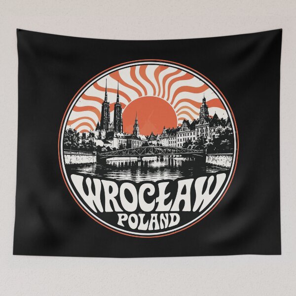 Item preview, Wroclaw City Poland Trippy Art Vintage Travel designed and sold by TomFrontierArt.