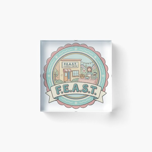 Item preview, F.E.A.S.T. Vintage Community Center New York Retro Souvenir Badge designed and sold by Fandom Universe.
